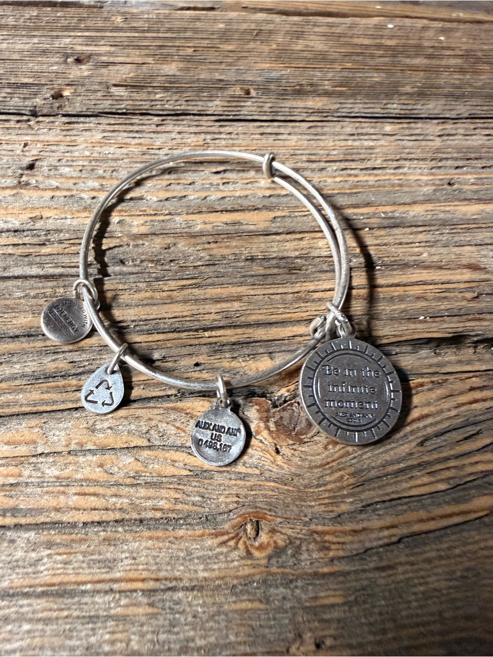 Alex and Ani silver-tone charm bangle
